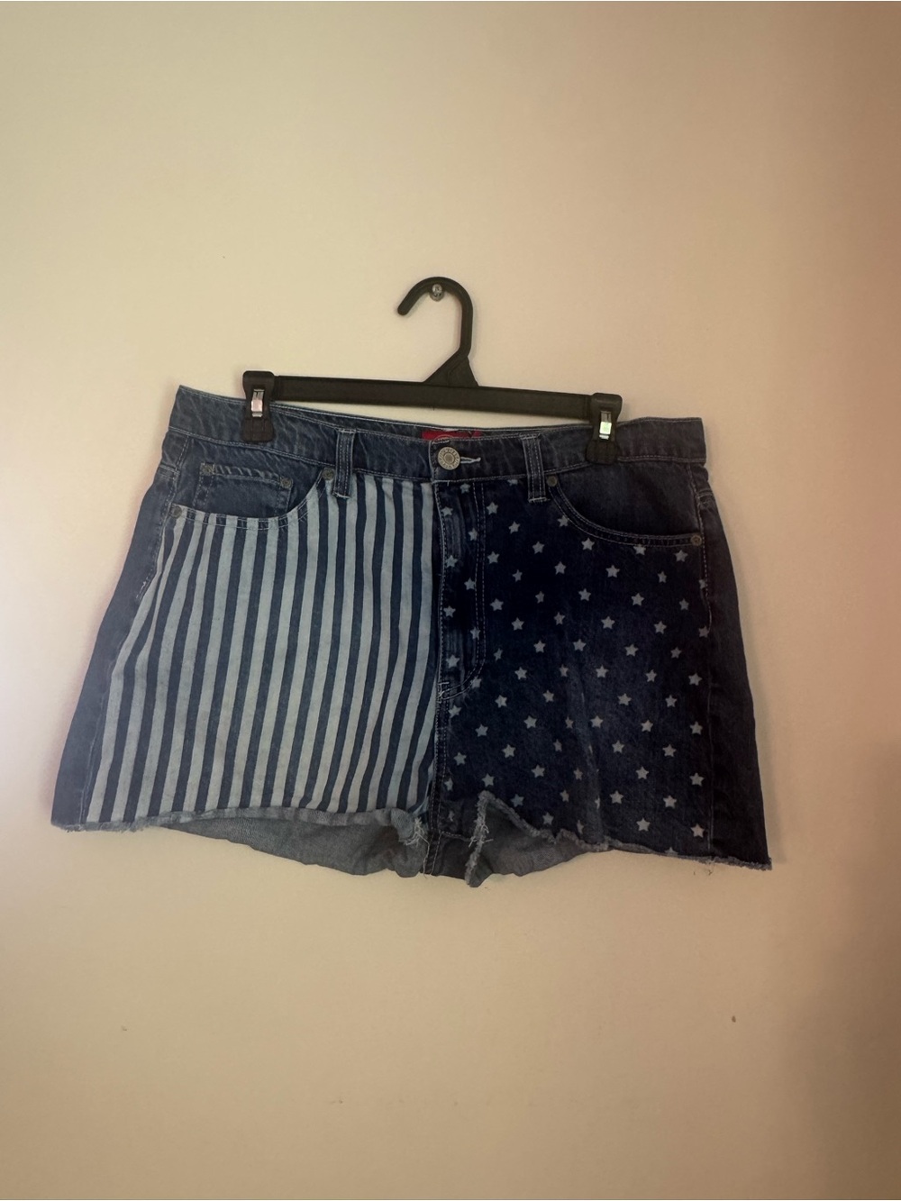 Dickies Red Logo Denim Stars and Stripes Shorts size 13/31
